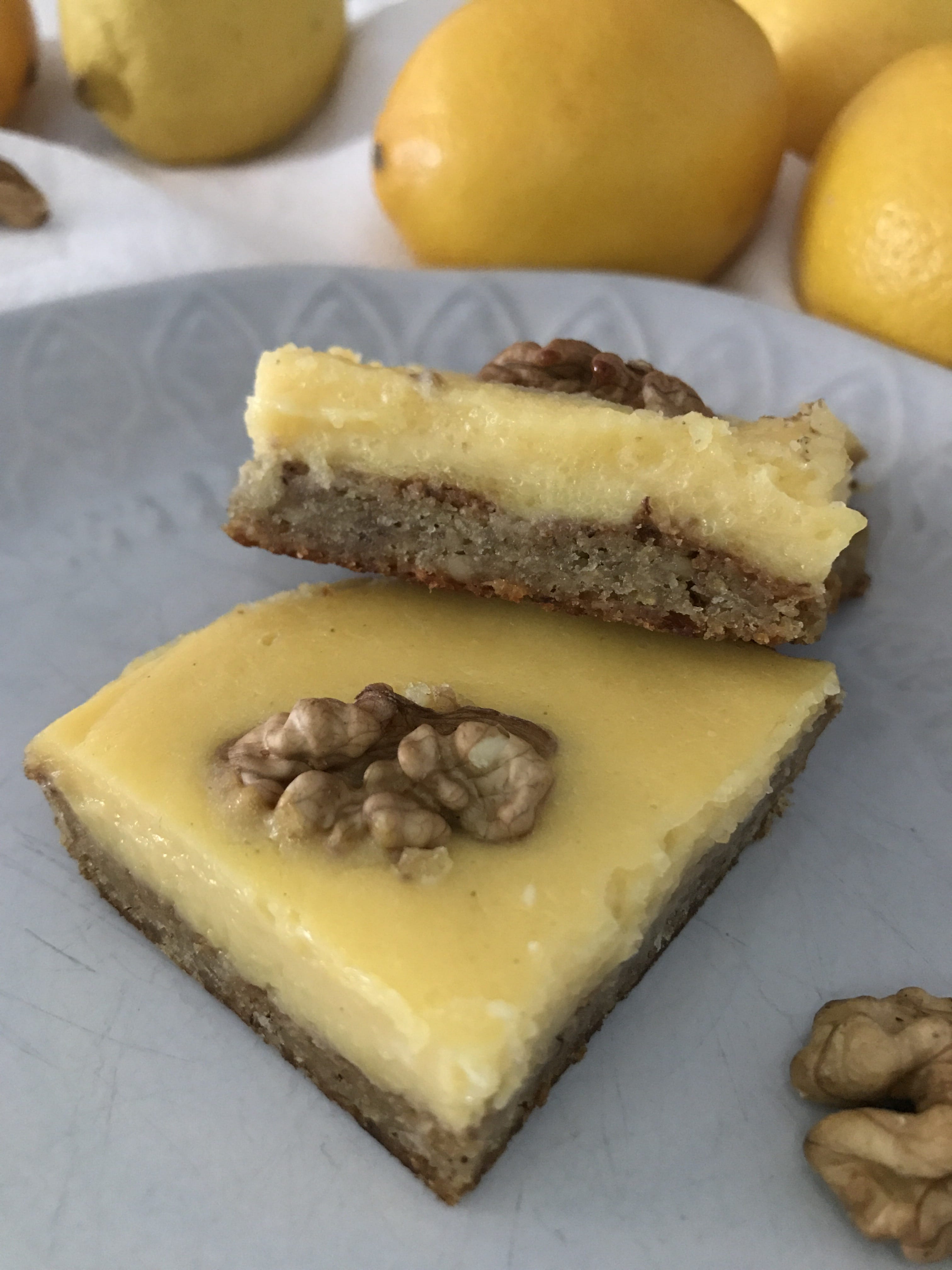 LEMON AND WALNUT CAKE BARS Family on Keto