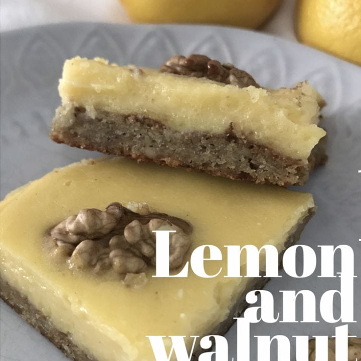 Image of Lemon and walnut cake bars