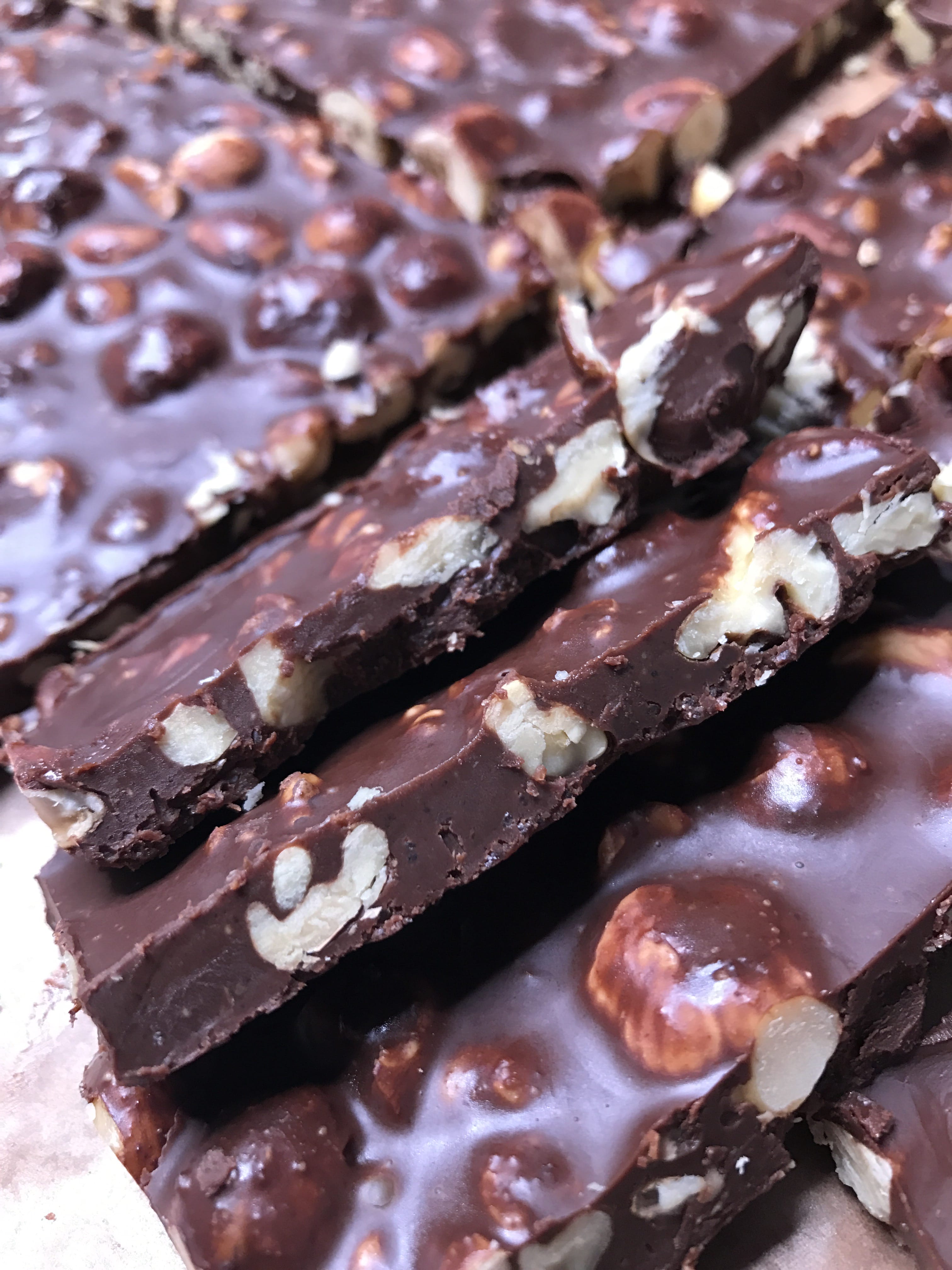 Peanut butter fat bomb chocolate bars with nuts Family On Keto