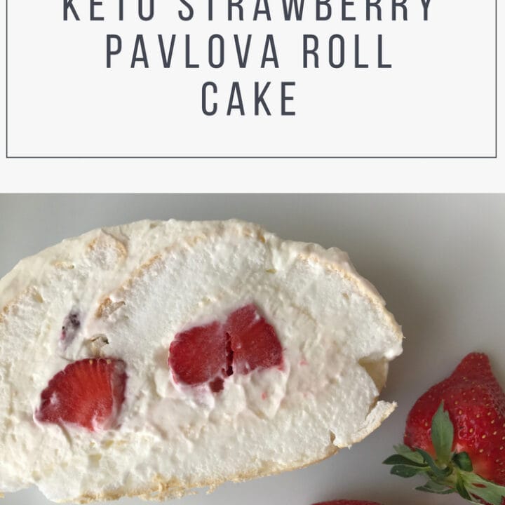 SUGAR FREE PAVLOVA – KETO STRAWBERRY 🍓 PAVLOVA ROLL CAKE