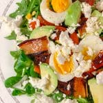 Picture of salad with roasted pepper with feta cheese