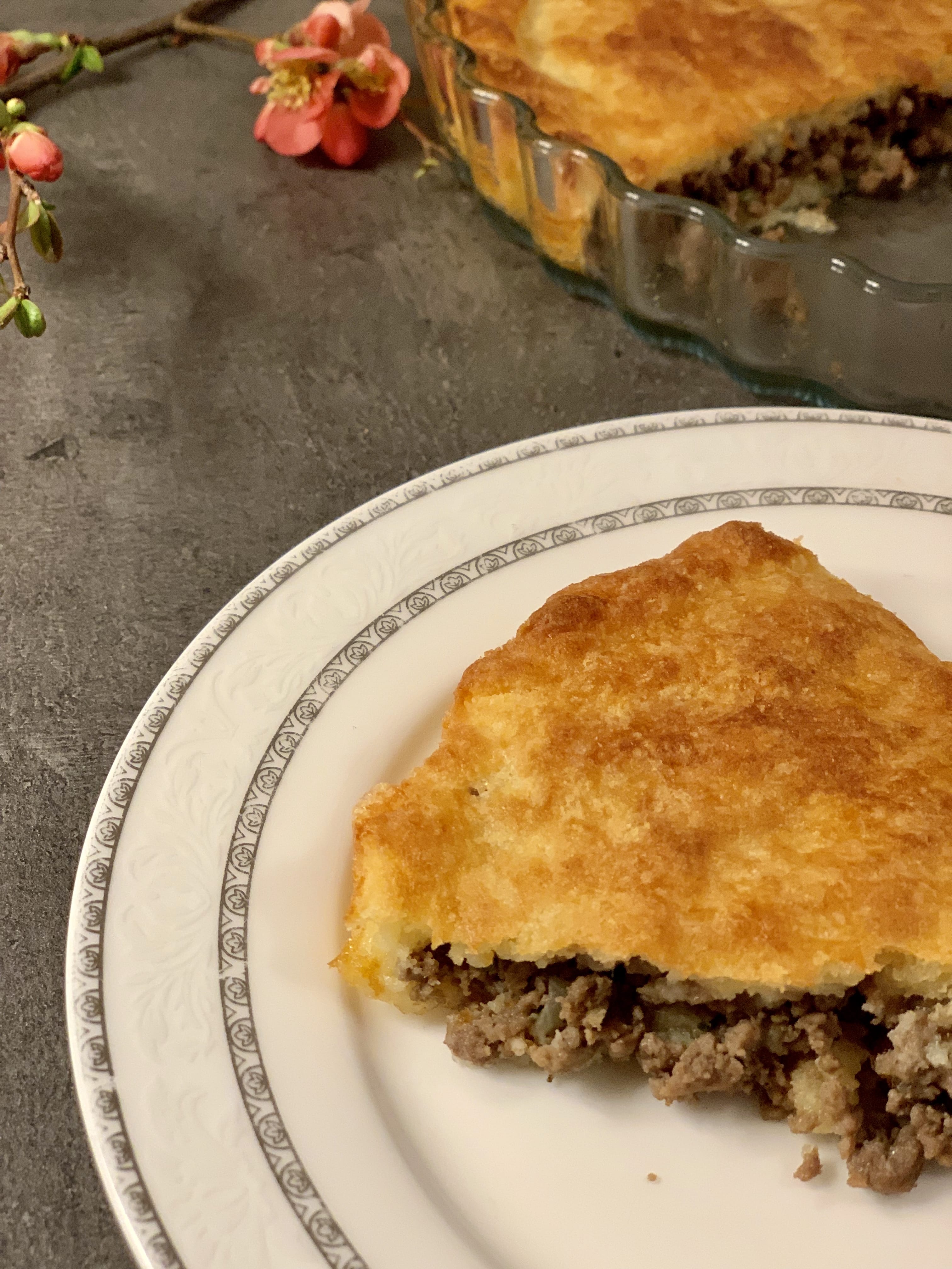 Picture of keto meat pie aka keto burek