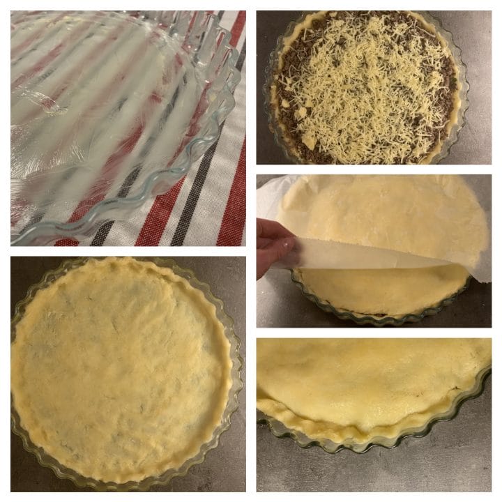 Picture of step by step recipe for preparing a meat pie 