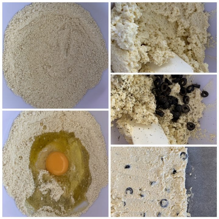 Picture of procedure to make low carb focaccia