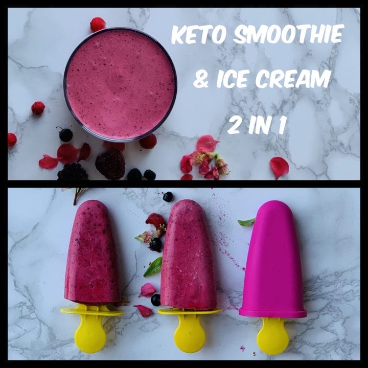 Picture of keto smoothie and keto popsicles