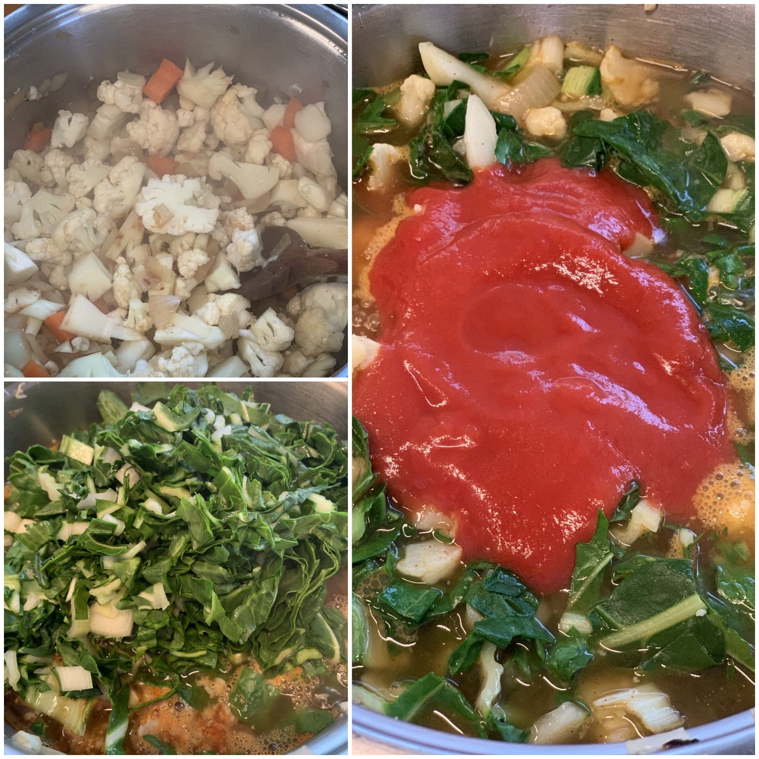 Picture of a procedure how to make low carb vegetable soup