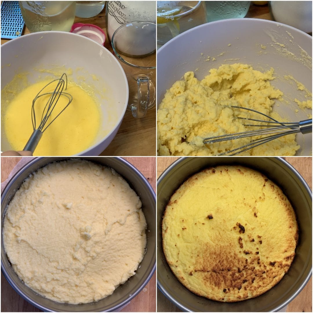 Picture of procedure to make elderflower cake