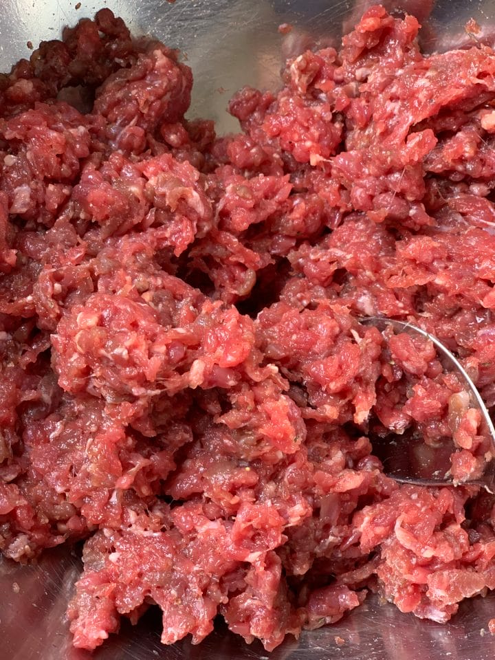 Picture of beef meat for the keto burger patties