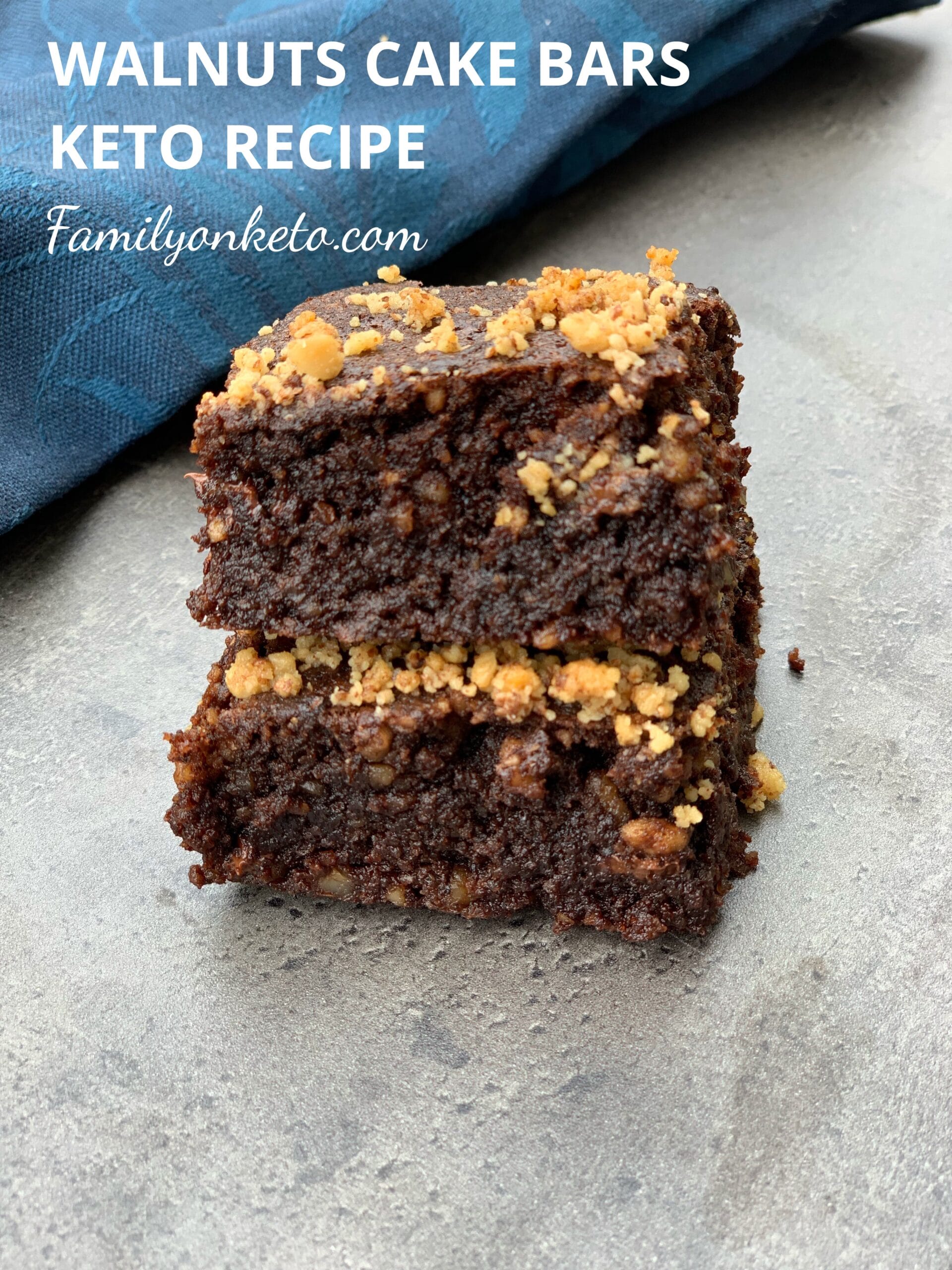 Walnuts cake bars with chocolate keto gluten free Family On Keto