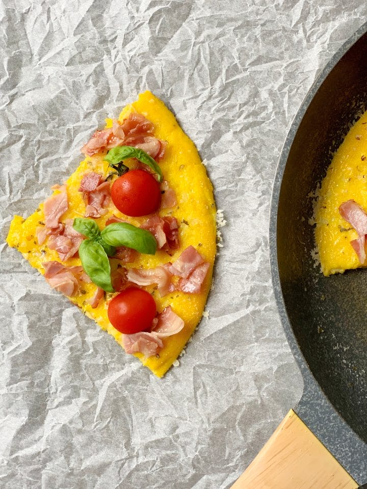Picture of pizza omelette in a pan