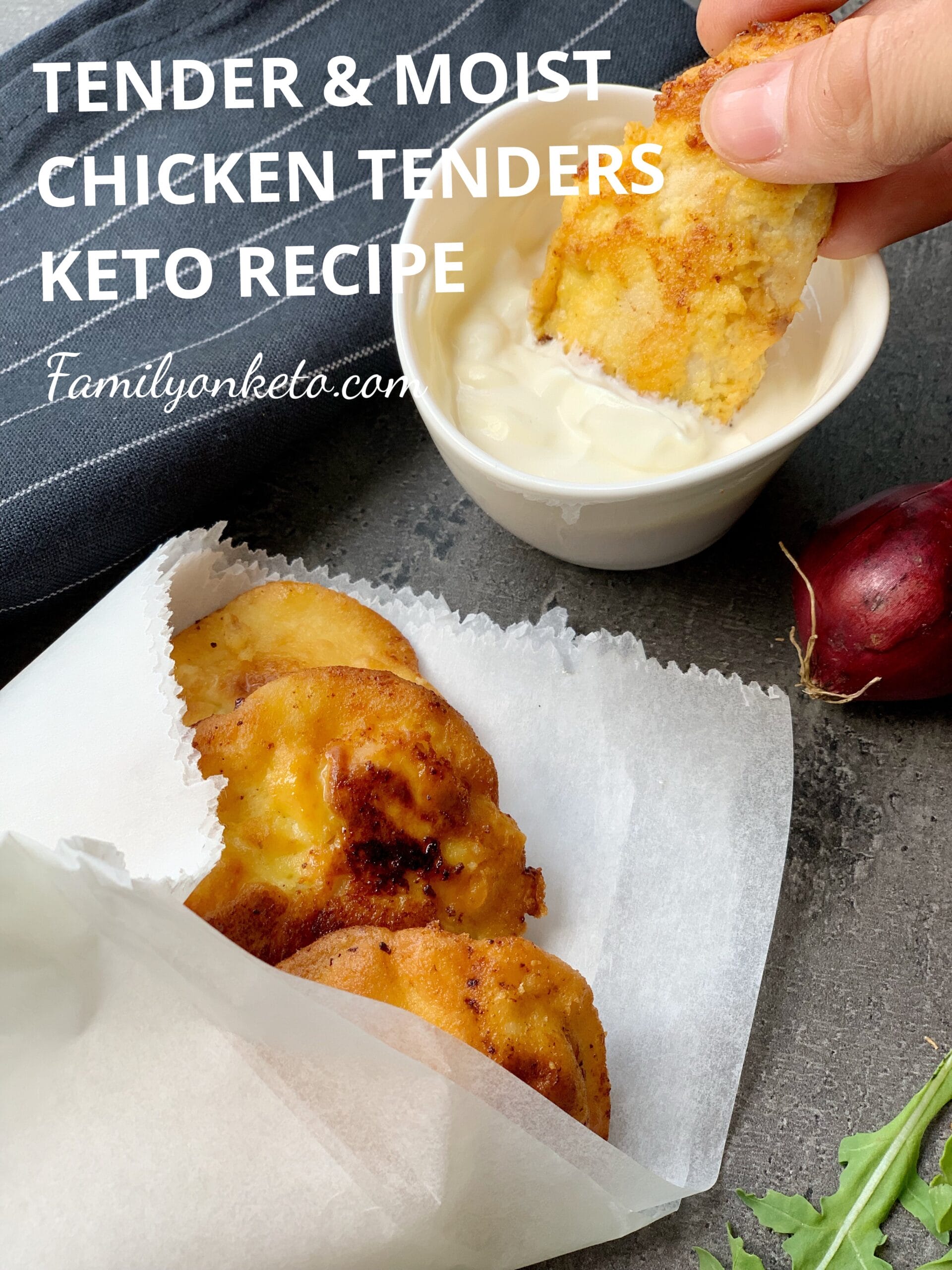 Tender and moist fried chicken tenders keto recipe - Family On Keto
