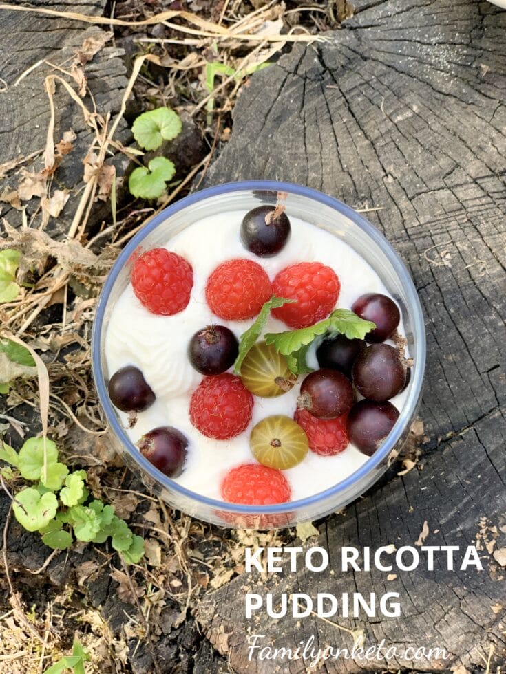 Picture of keto ricotta pudding with berries on top