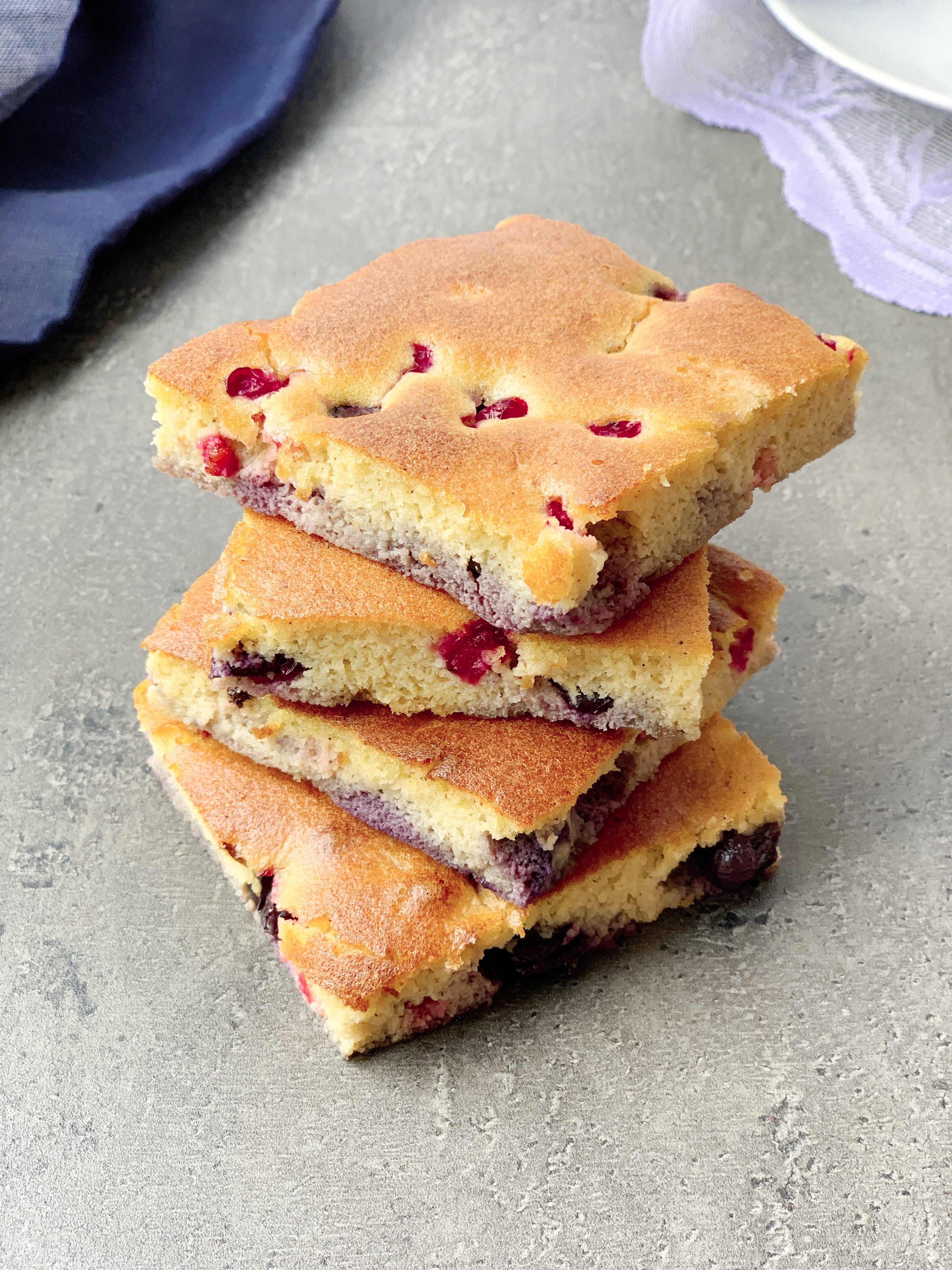 Picture of keto sheet pan pancakes on the table.