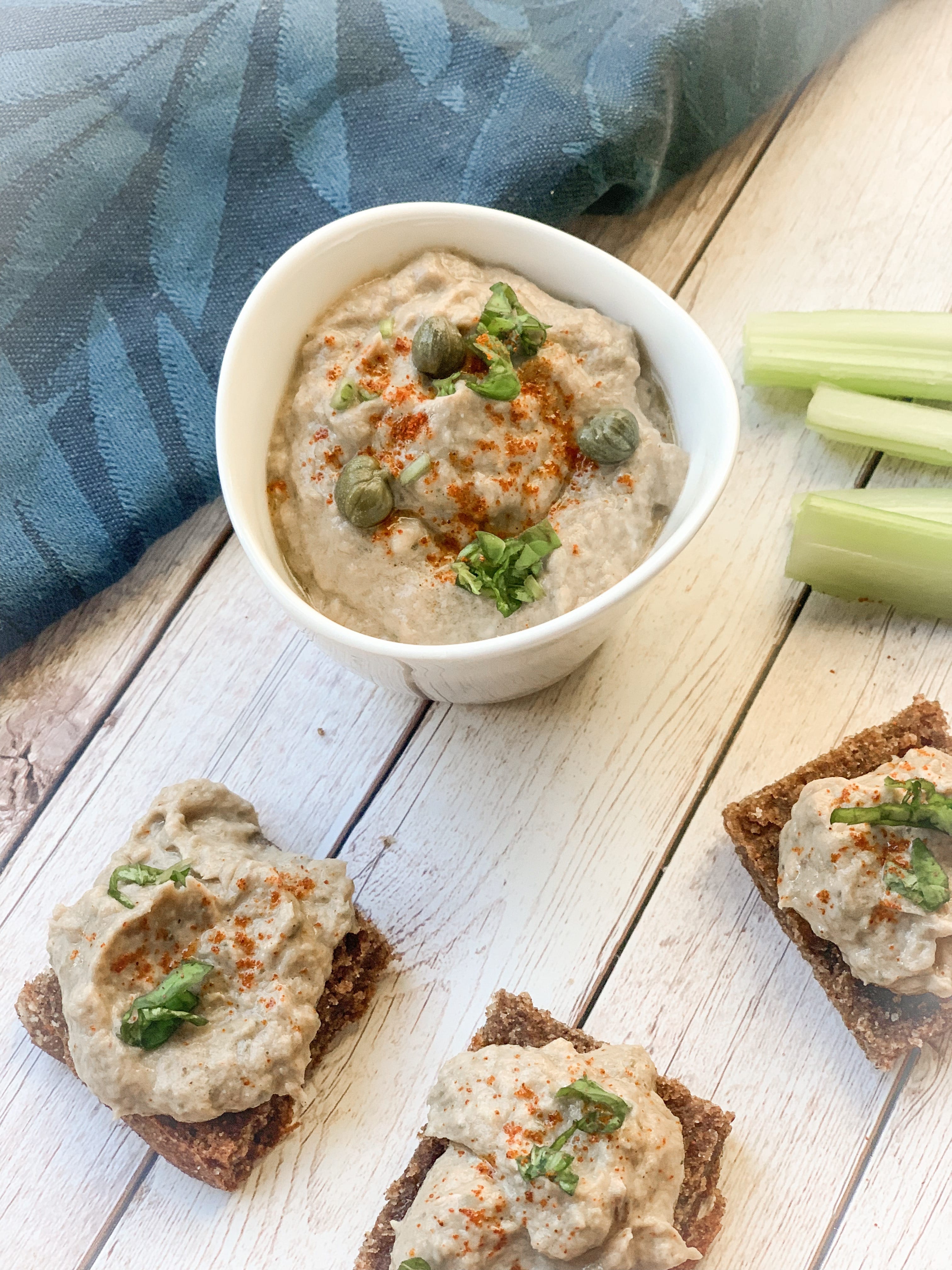 Picture of a keto sardines spread on keto bread