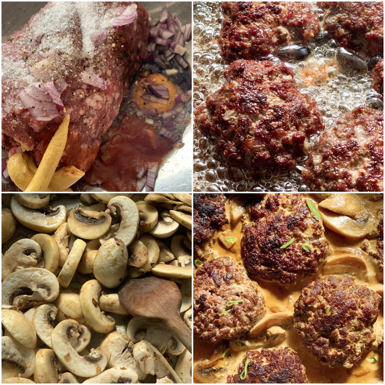 Picture of a procedure to prepare keto salisbury steak