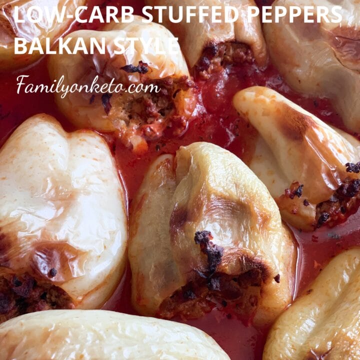 Picture of low carb stuffed peppers baked in the oven