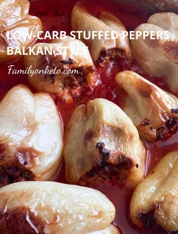 Picture of low carb stuffed peppers baked in the oven