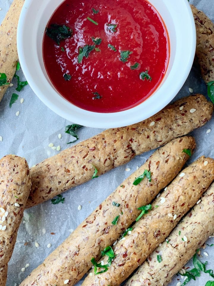 Picture of keto breadsticks with seed flour