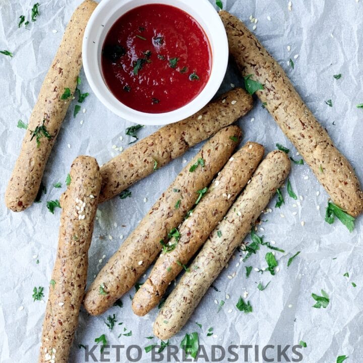 Picture of keto breadsticks without nuts on the table