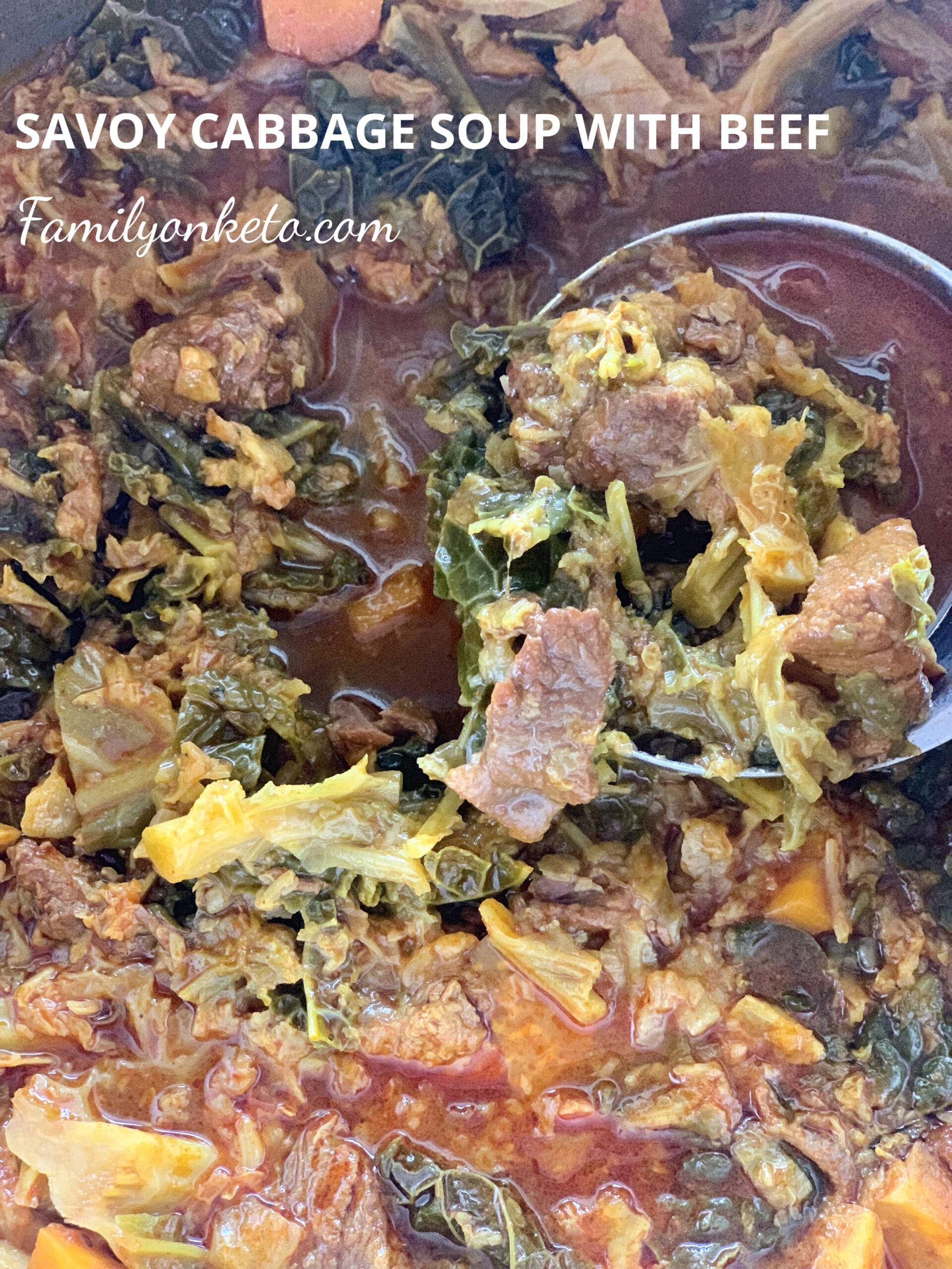 Savoy cabbage soup with beef Family On Keto