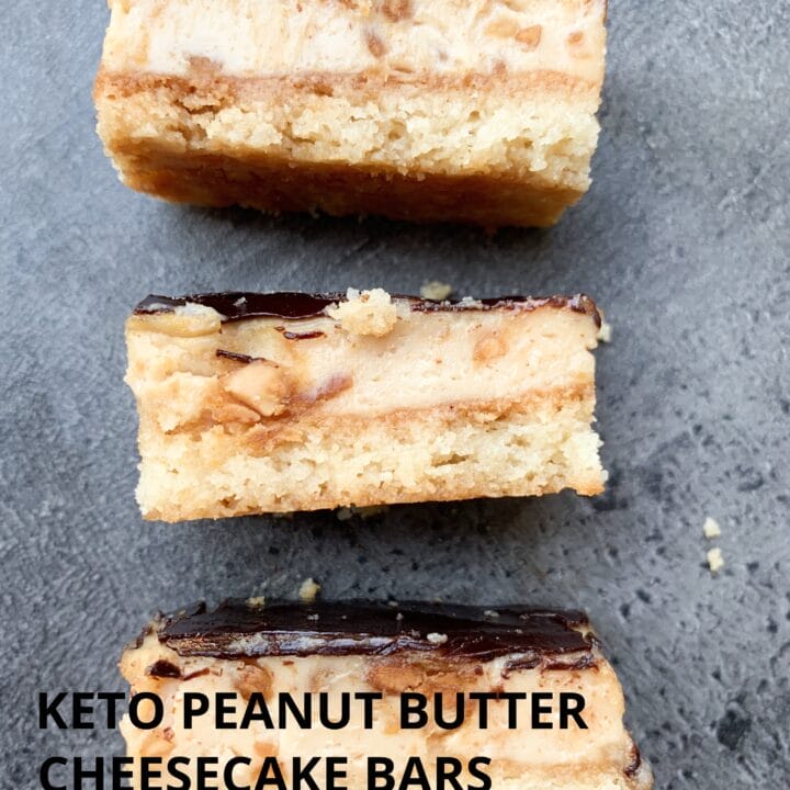 Picture of keto peanut butter cheesecake bars