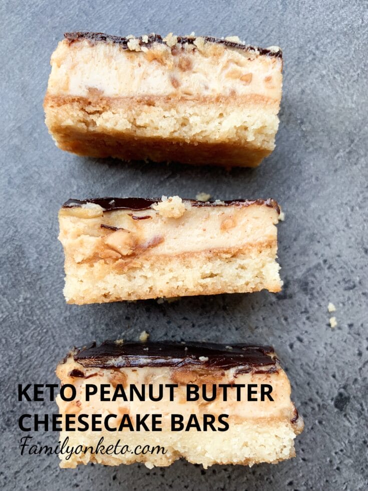 Picture of keto peanut butter cheesecake bars
