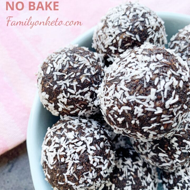 Picture of vegan keto energy balls with nuts and coconut