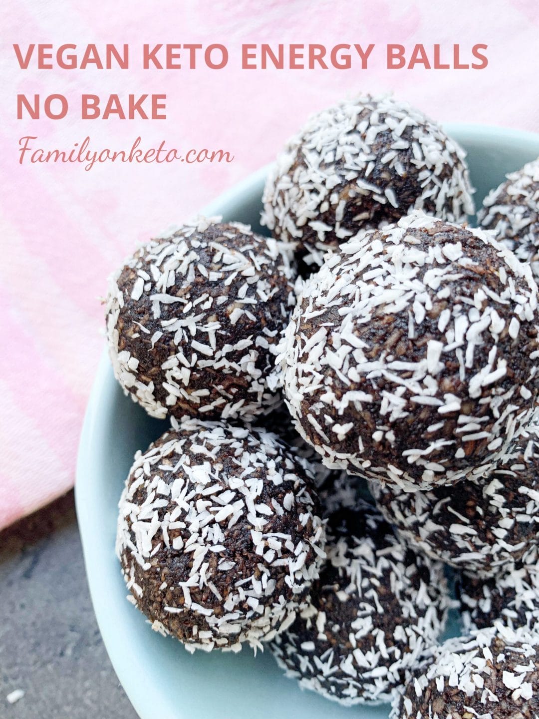 Picture of vegan keto energy balls with nuts and coconut