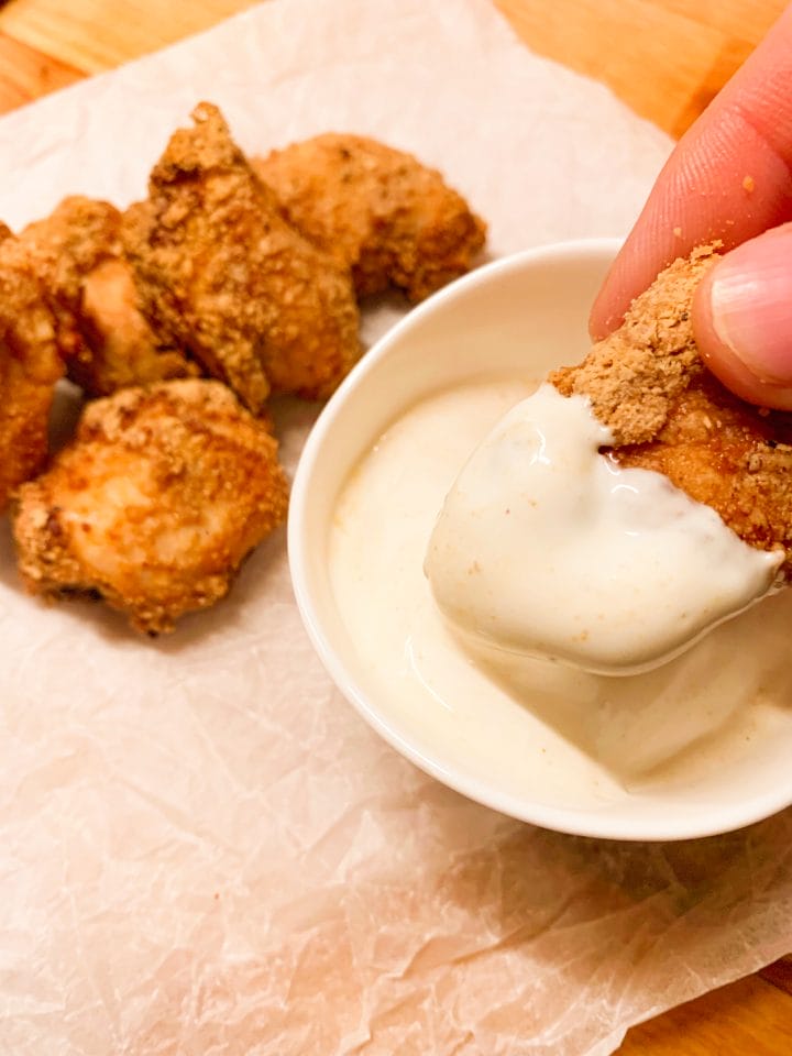 Picture of keto chicken nuggets with grain free coating