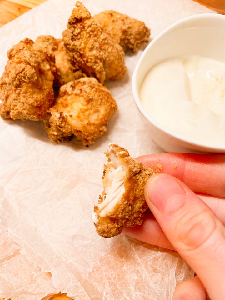 Picture of healthy chicken nuggets low carb and grain free