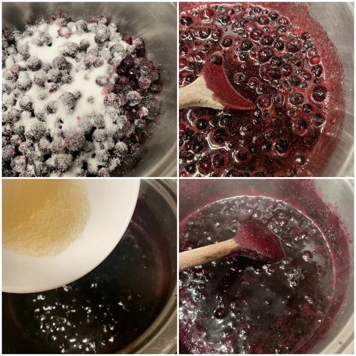 Picture of a procedure to make low carb blueberry jam