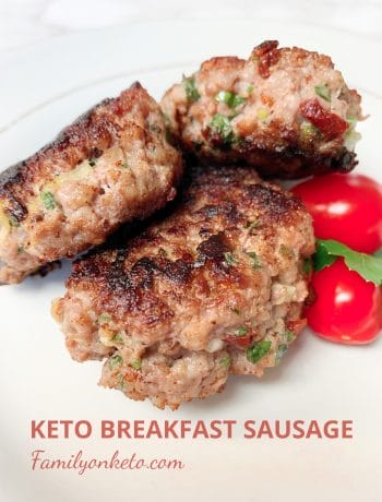 Picture of breakfast sausages with sun dried tomatoes, basil and parsley