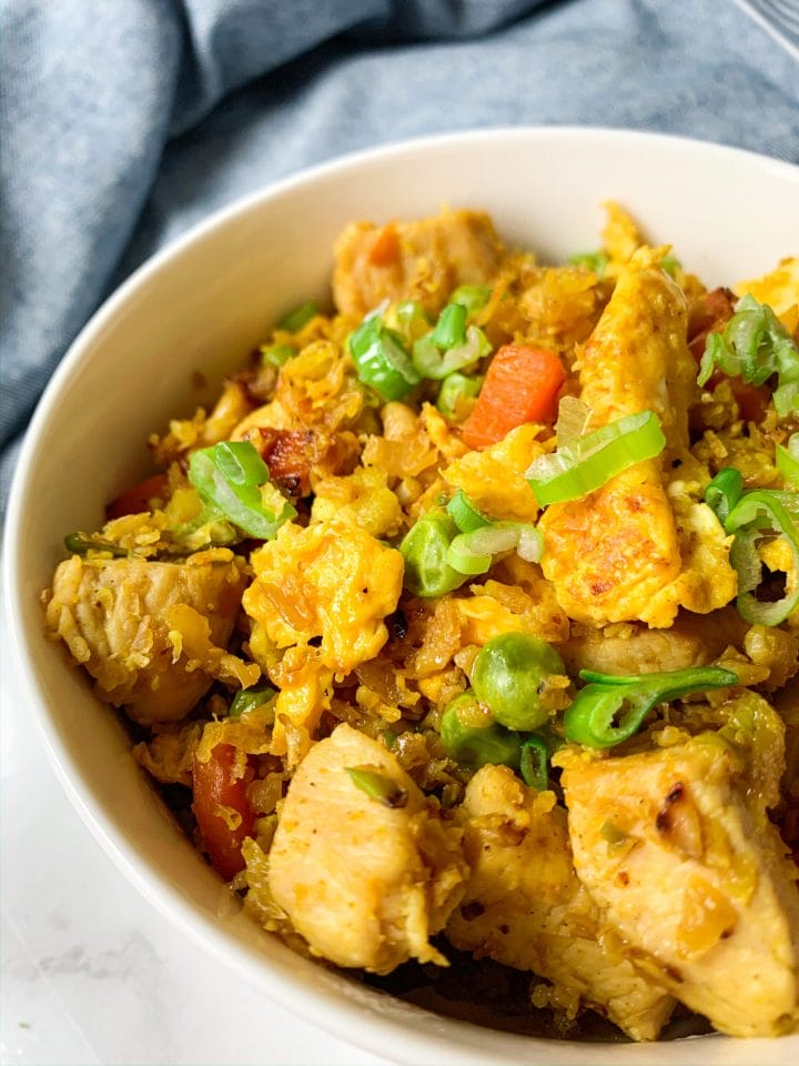 Picture of keto cauliflower fried rice delicious low carb cauliflower bowl