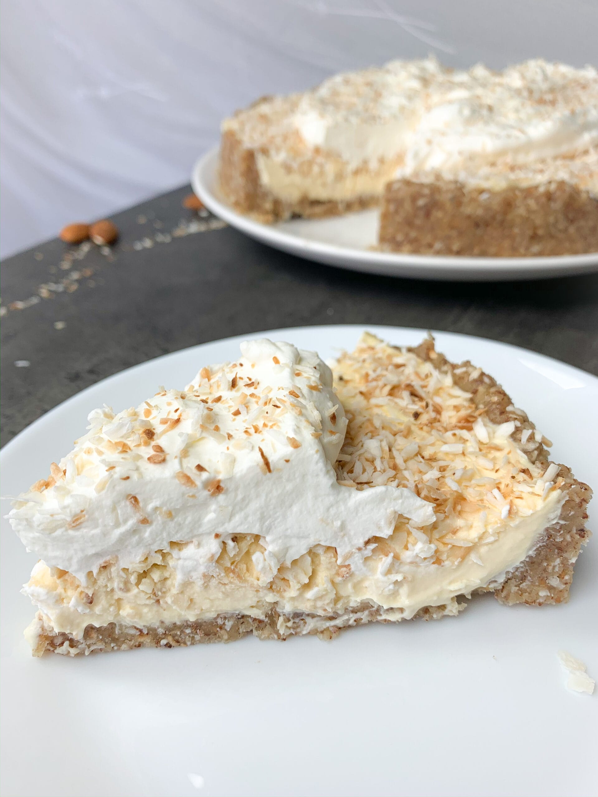 Keto coconut cream pie sugar free and gluten free dessert