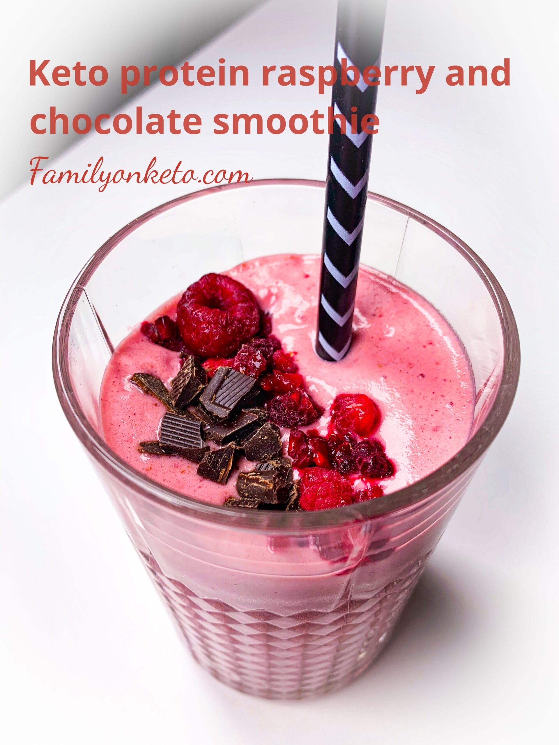 Keto protein raspberry and chocolate smoothie Family On Keto