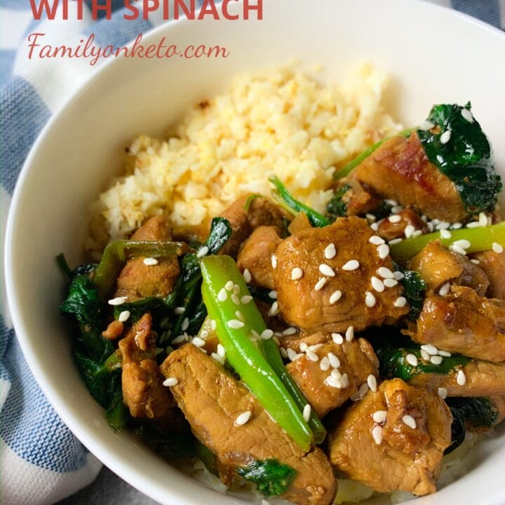 Picture of Thai pork tenderloin with spinach