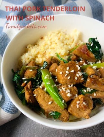 Picture of Thai pork tenderloin with spinach