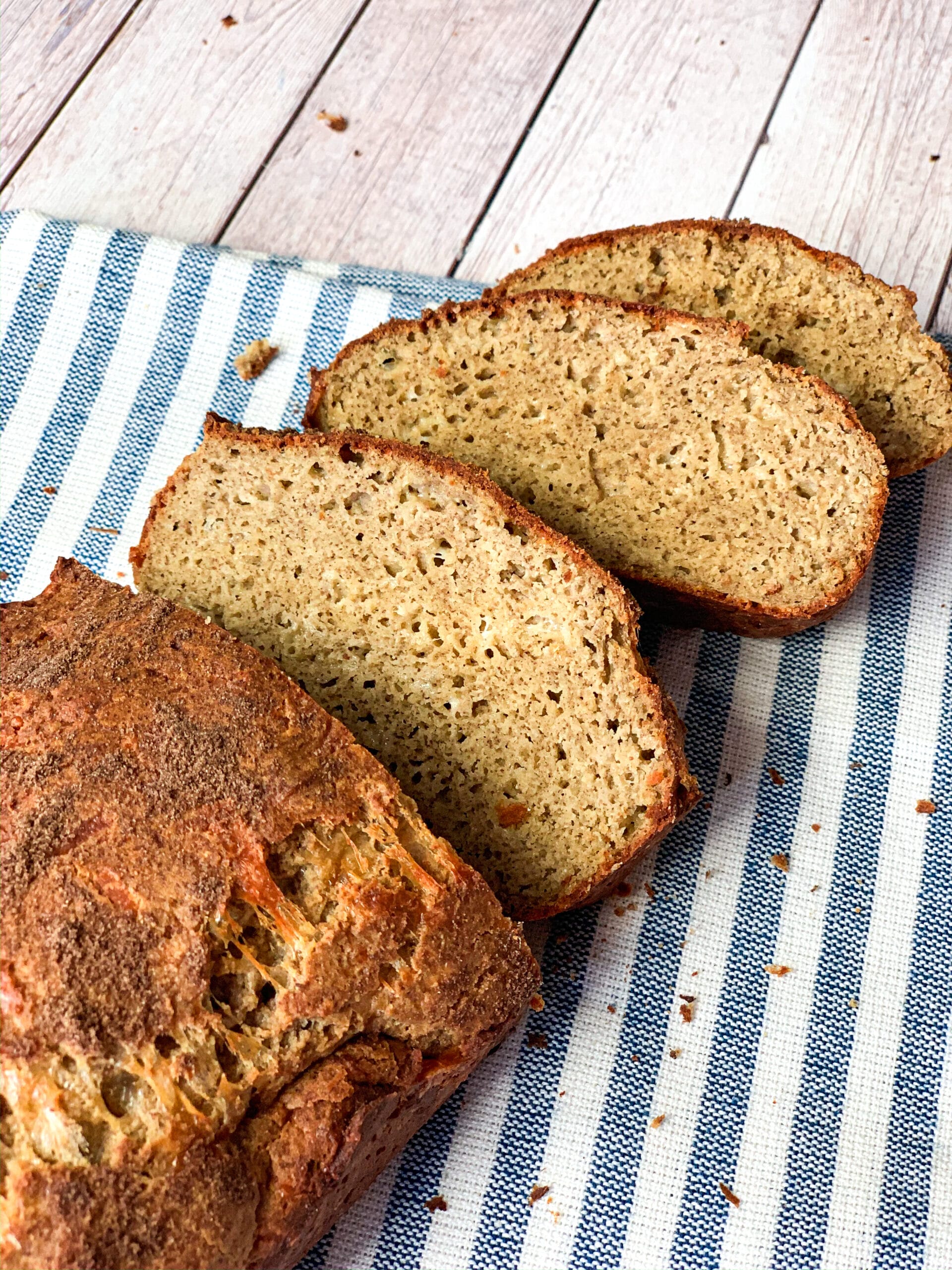 Low carb sandwich bread with yeast on the table