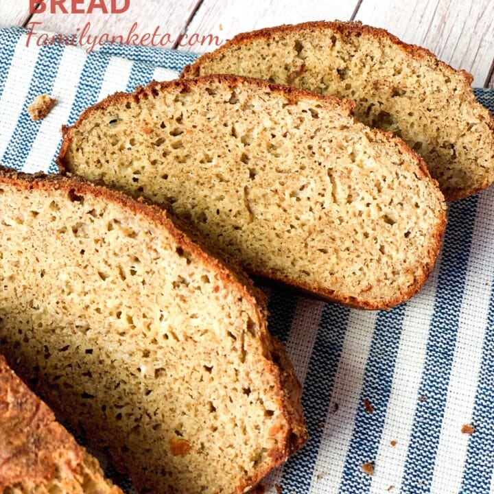 Yeast keto sandwich bread cut in slices