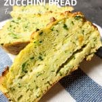 Picture of cheesy keto zucchini bread cut into slices