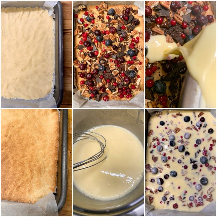 Picture of a procedure to make keto magic cookie bars
