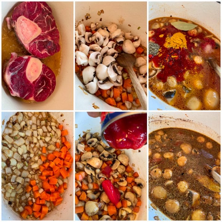 Picture of a procedure to make low carb beef ossobucco 