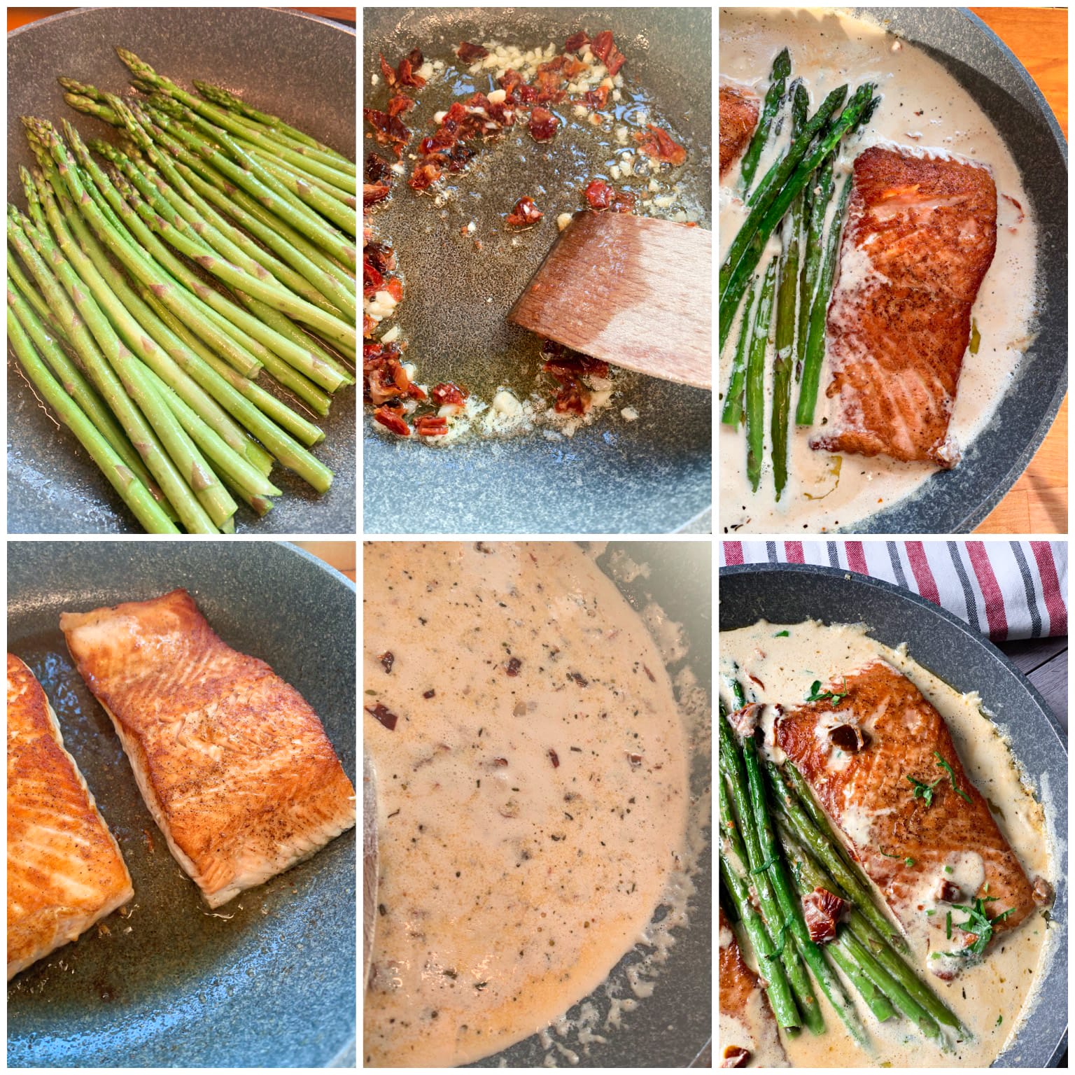 Keto salmon recipe one skillet salmon and asparagus with creamy