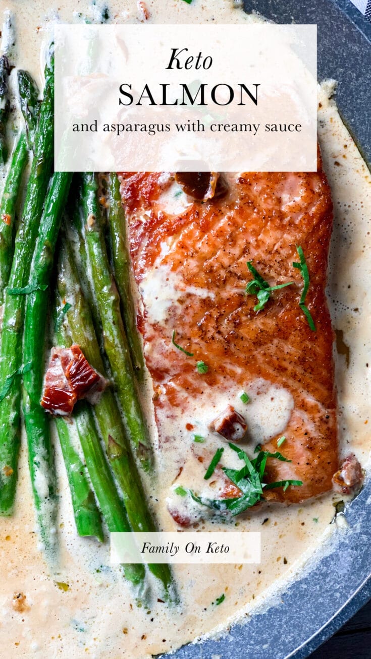 Keto salmon recipe one skillet salmon and asparagus with creamy