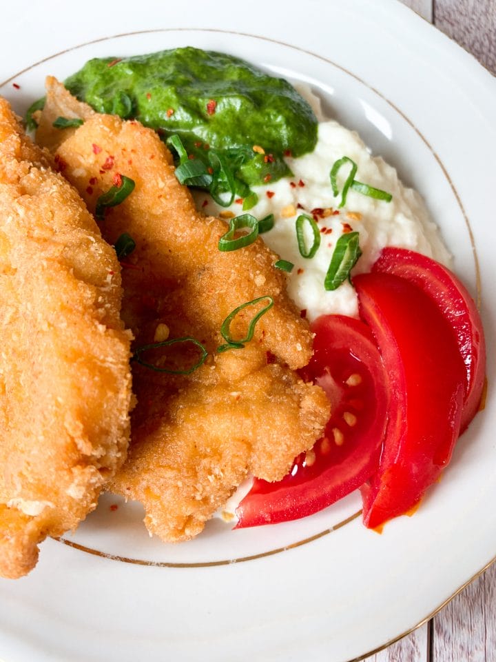 Low carb chicken schnitzel with keto frying coating with parmesan 