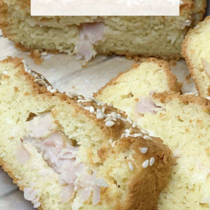 Picture of almond keto bread with ham and cheese