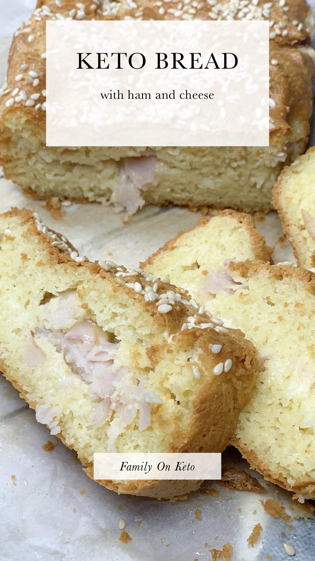 Picture of almond keto bread with ham and cheese