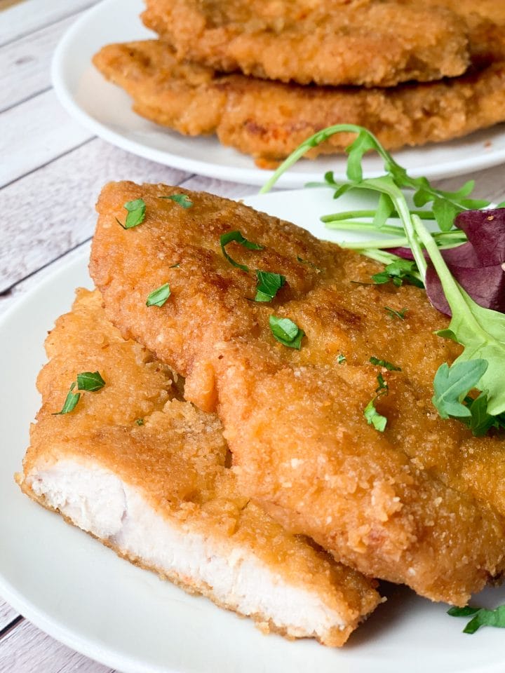 Photo of keto schnitzel with keto breading crispy 