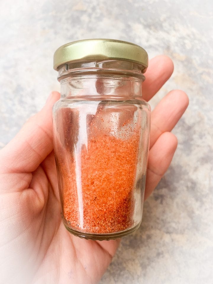 Picture of a jar of keto meat seasoning 