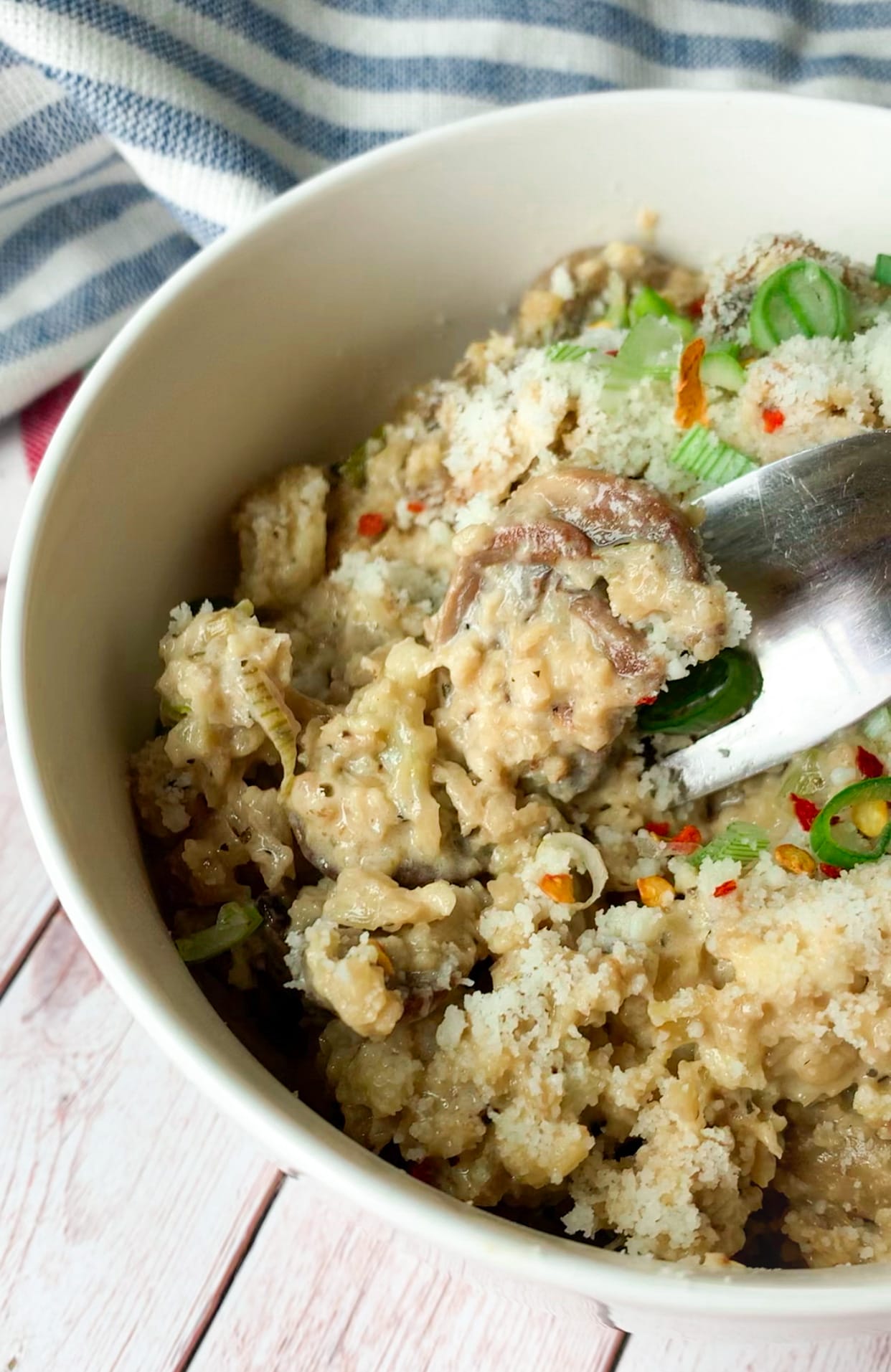 Picture of creamy keto cauliflower mushroom risotto 